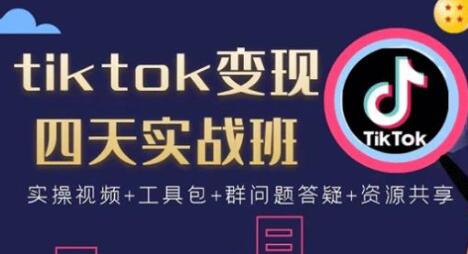 tiktok变现四天实战班视频：连怼技术+矩阵玩法赚,单账号月入2000美金