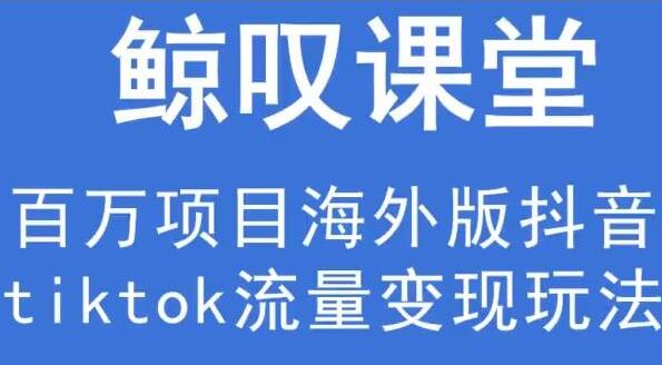 鲸叹号《海外TIKTOK训练营》百万项目海外版抖音tiktok流量变现玩法